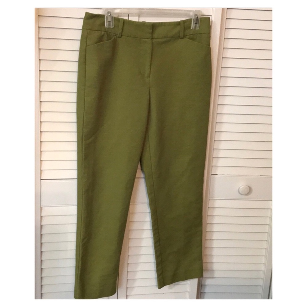 ANN TAYLOR lime green crop ankle pants 6